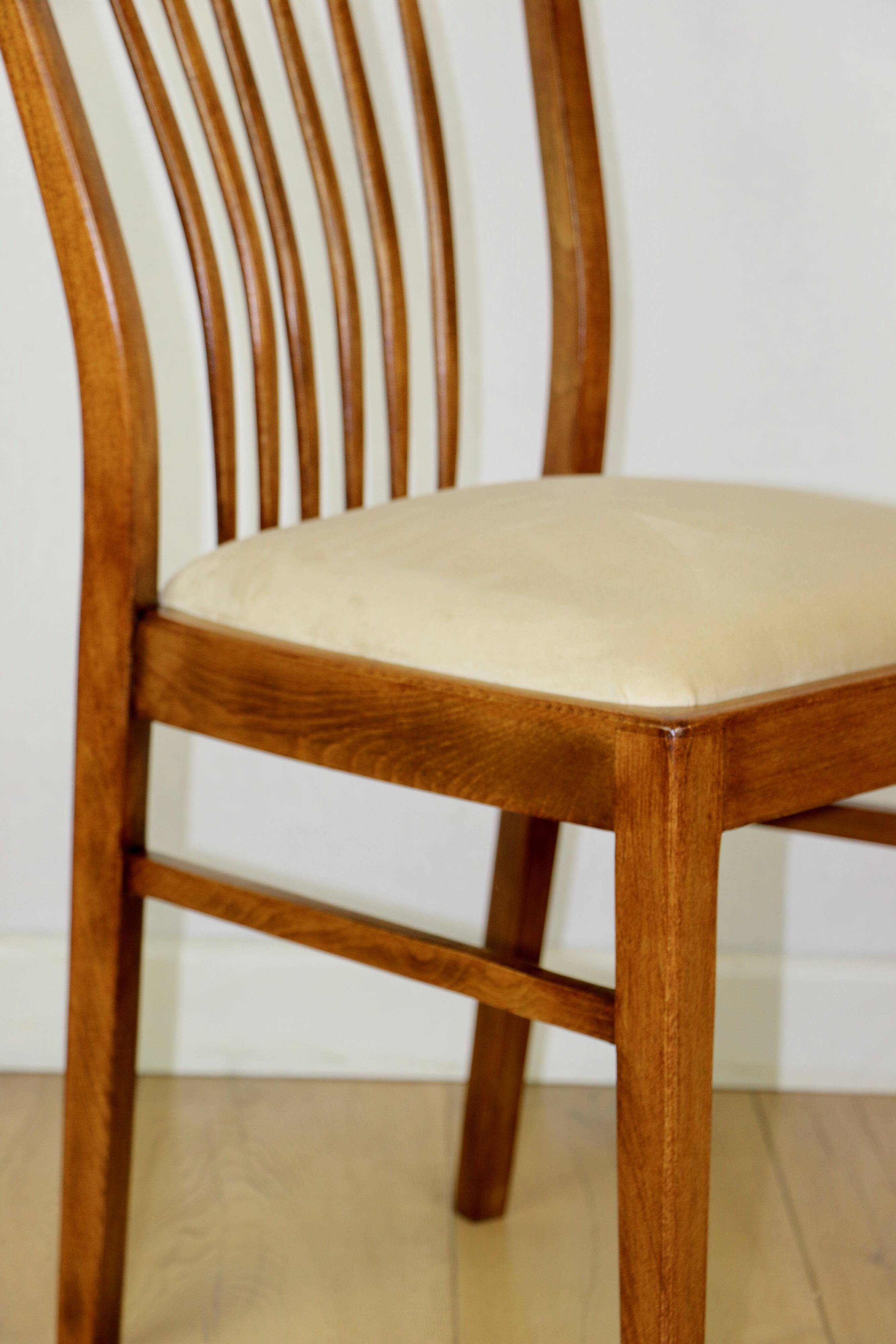 Vintage chairs beige velvet - set of 4