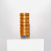 Cylindrical Pinewood Table Lamp In The Manner Of Hans-Agne Jakobsson, Sweden, Circa 1960S