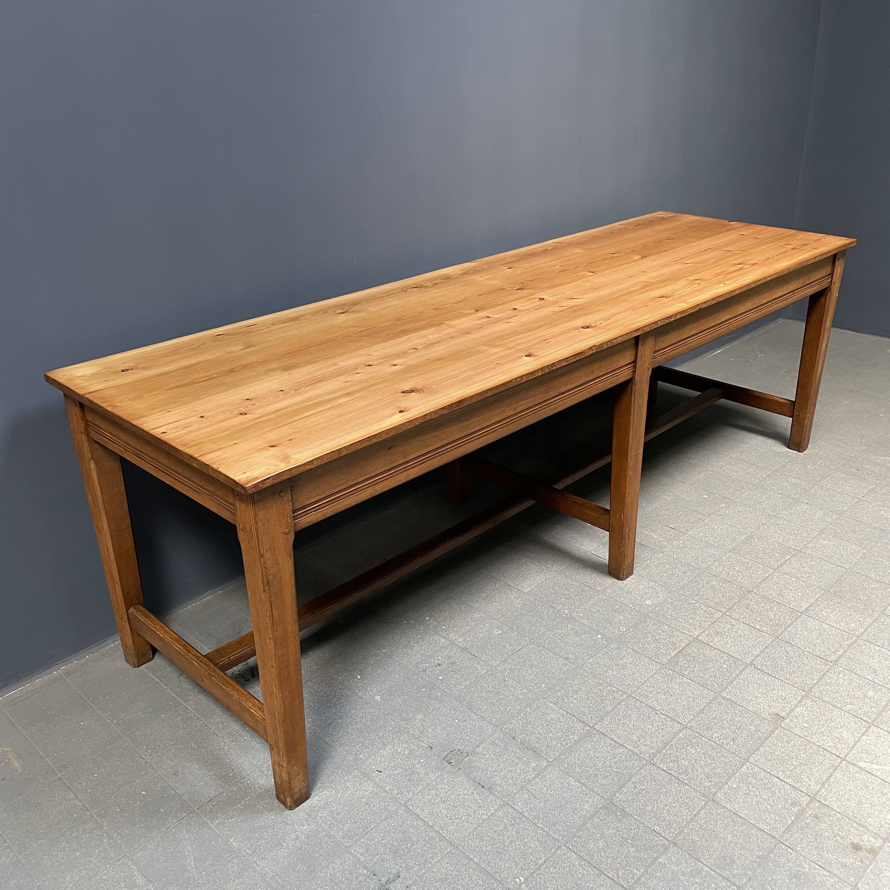 Large antique drapery fabric table