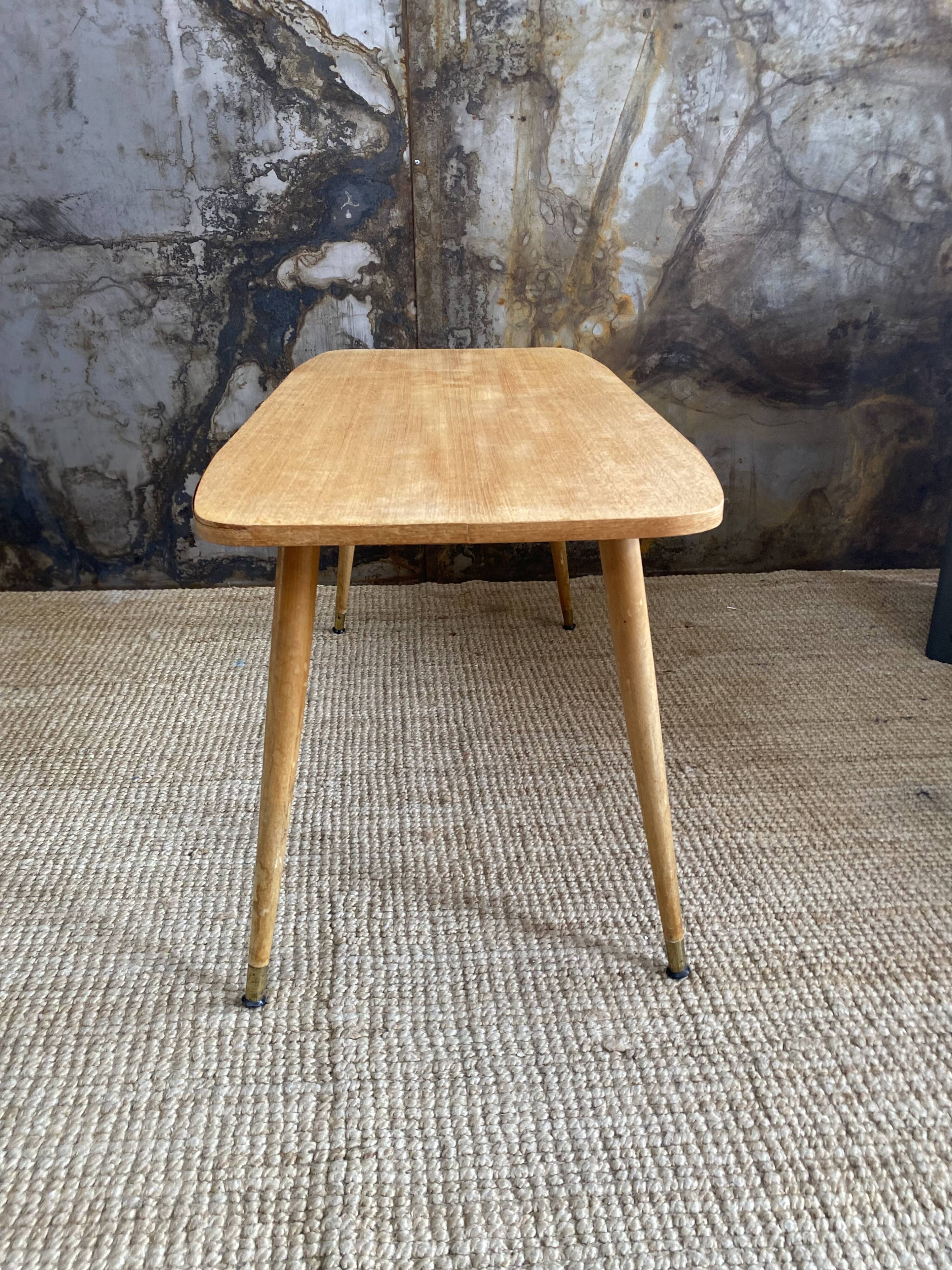 Raw wood coffee table & compass legs