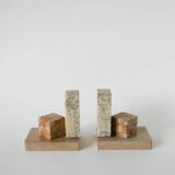 Paire de serre-livres en marbre, modèle Domino, 1950