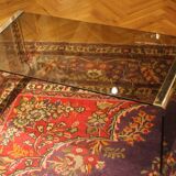 Smoked Glass and Chrome Steel Waterfall Pace Collection Coffee Cocktails Table, 1970s