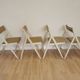 Set of 4 Vintage Wooden Folding Lounge Chairs: Beige Fabric, STOL Kamnik 1970