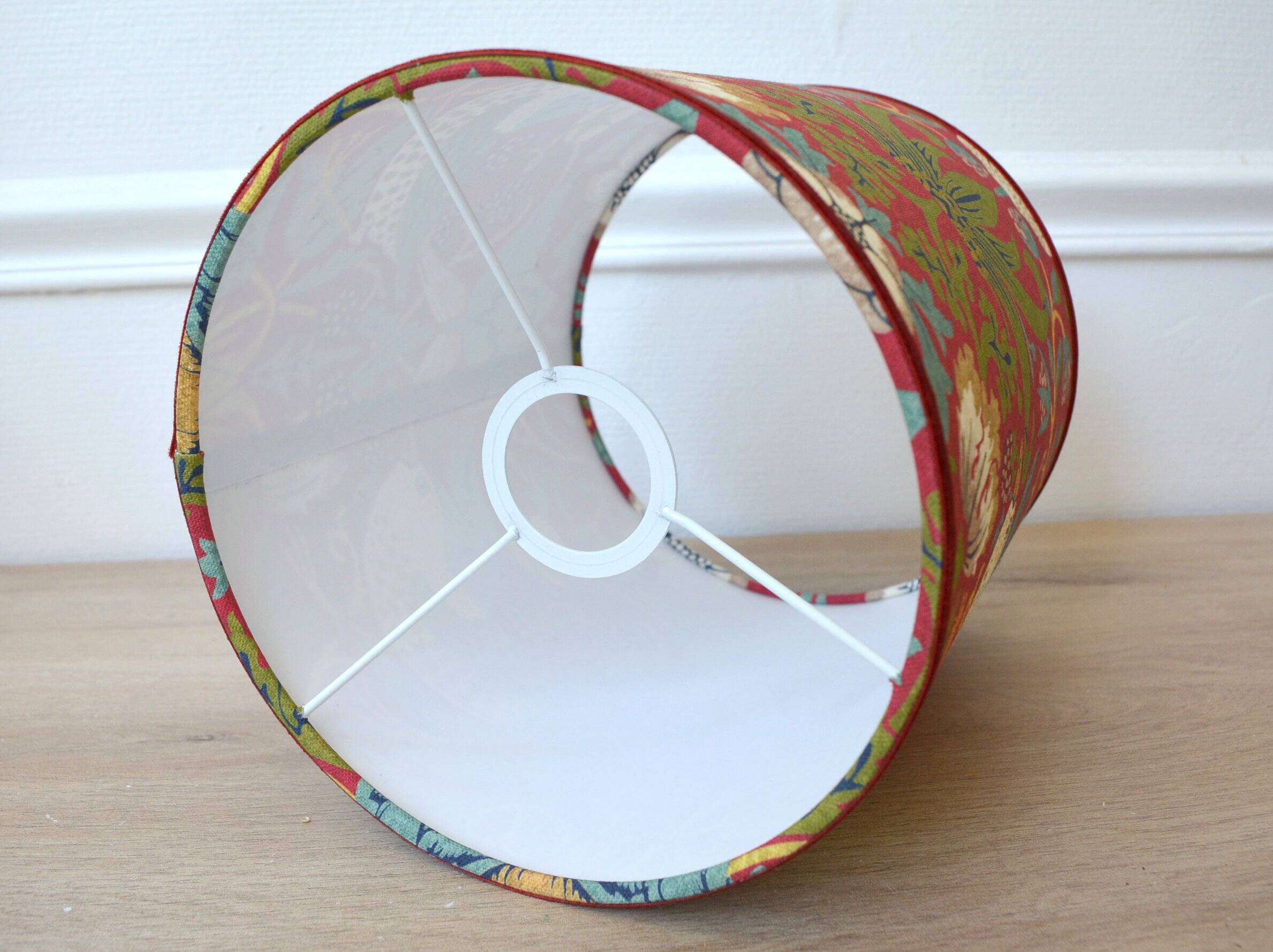 Bird and flower lampshade, William Morris style