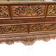 Large antique chest / bed end in solid exotic mahogany wood. 19th century