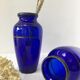 Apothecary bottle pharmacy early XX blue and gold