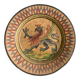 Mural Plate Montopoli Arno Italy 1930 Crowned Griffin Tuscan Majolica