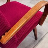 Pair of model 6951 corduroy armchairs by Jaroslav Smidek for Ton 1960