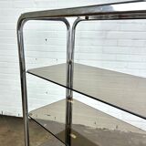 Vintage chrome rack with crystal smoked glass