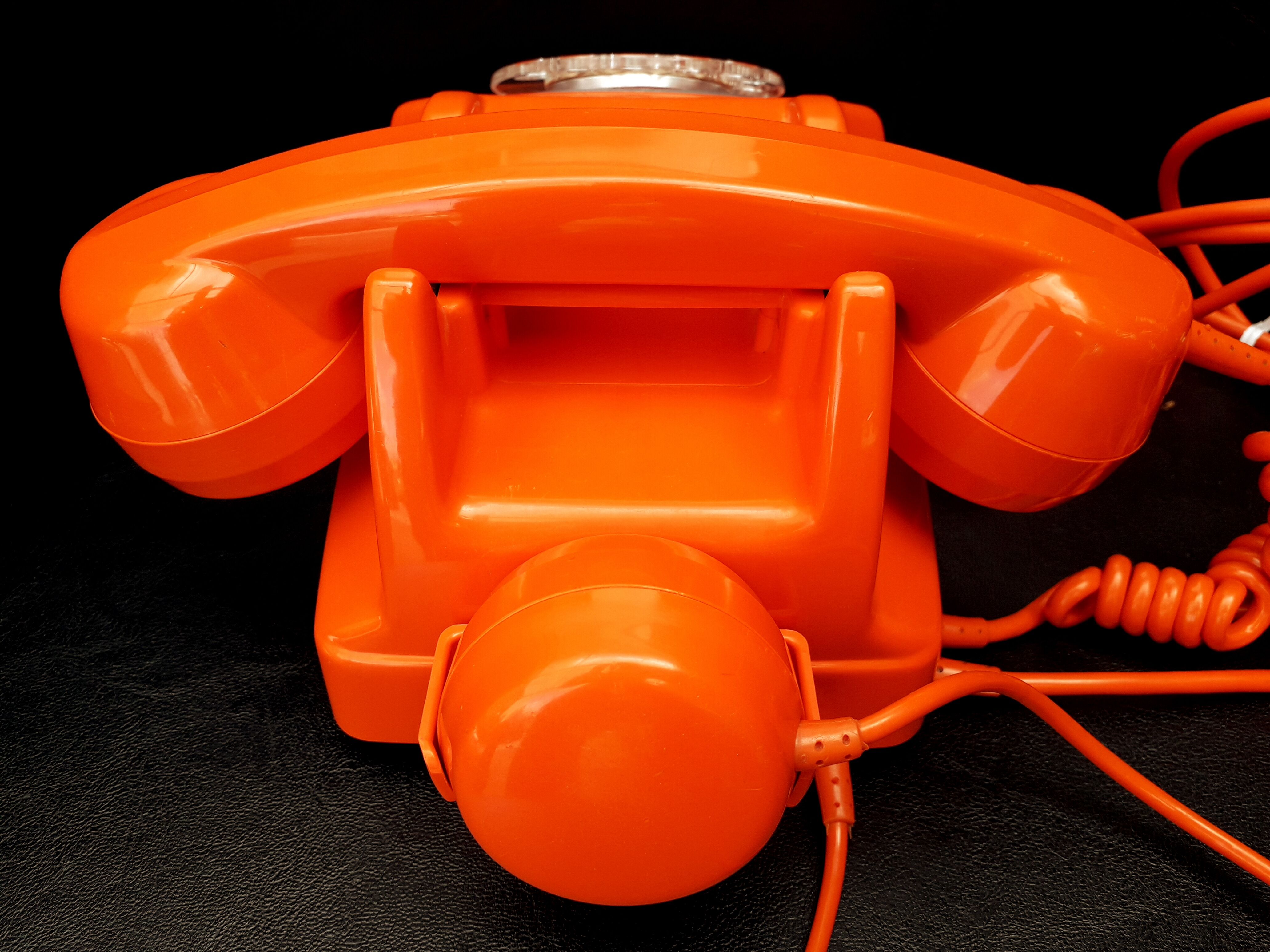 Old Vintage Orange Phone S63 Socotel