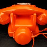 Old Vintage Orange Phone S63 Socotel