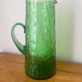 Carafe à orangeade vintage en verre vert