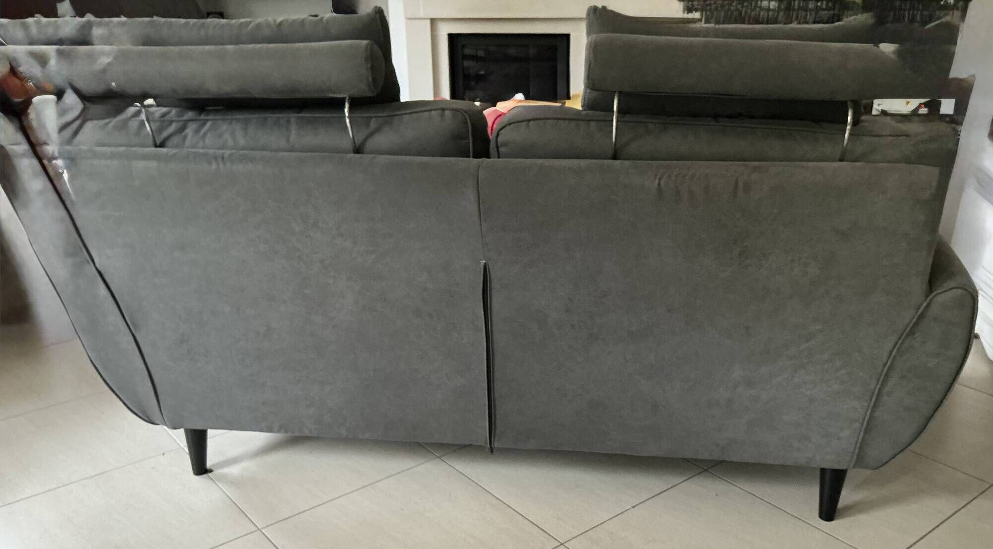 Three-seater sofa Poltroesofa grey in very good condition model Dossolo.
