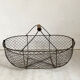 Basket in metal and old wood