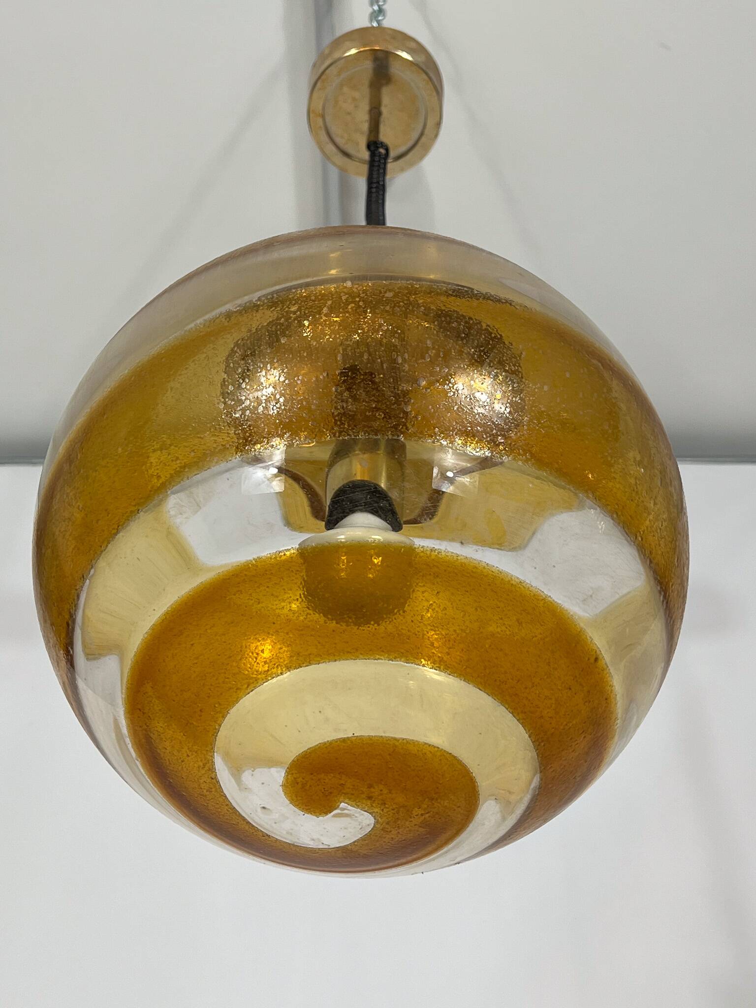 Mid-century Italian Murano glass sphere pendant lamp from 60s