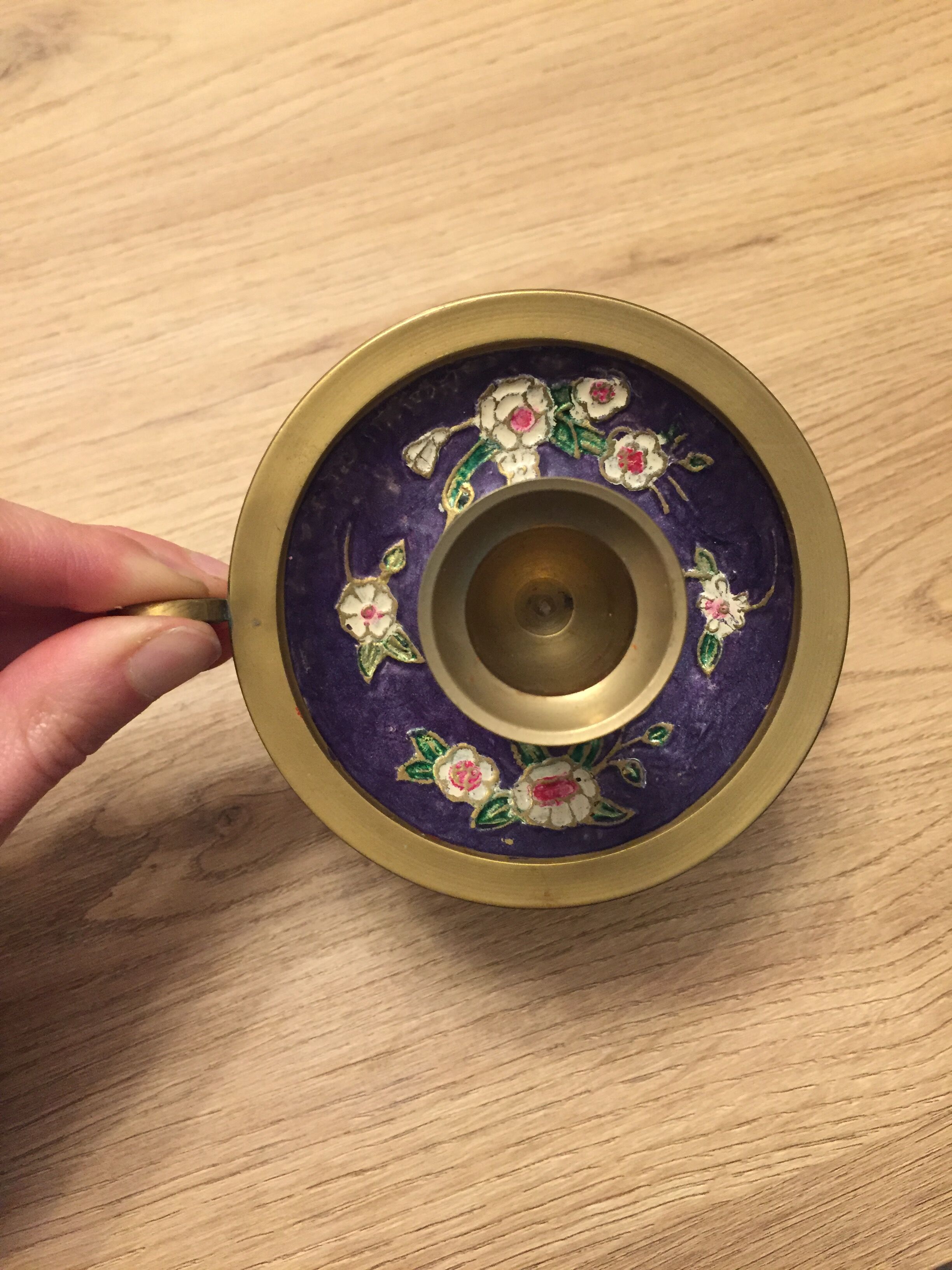 Floral brass chandelier