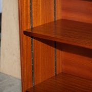 Pair of open dwarf bookshelves in mahogany by Shaws of London.