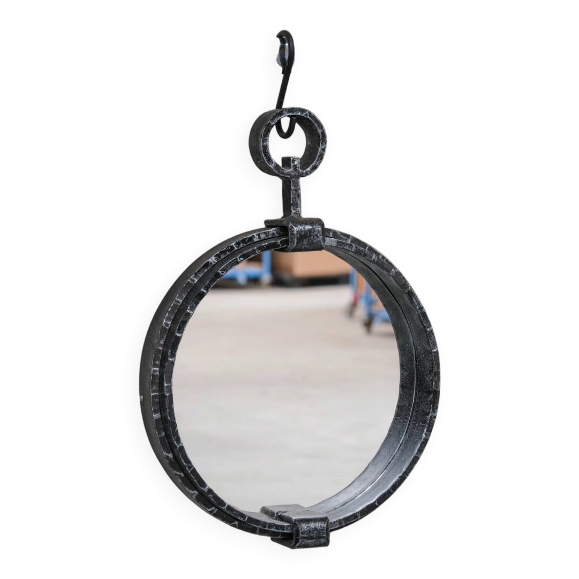 Brutalist French Mid-Century Wall Mirror