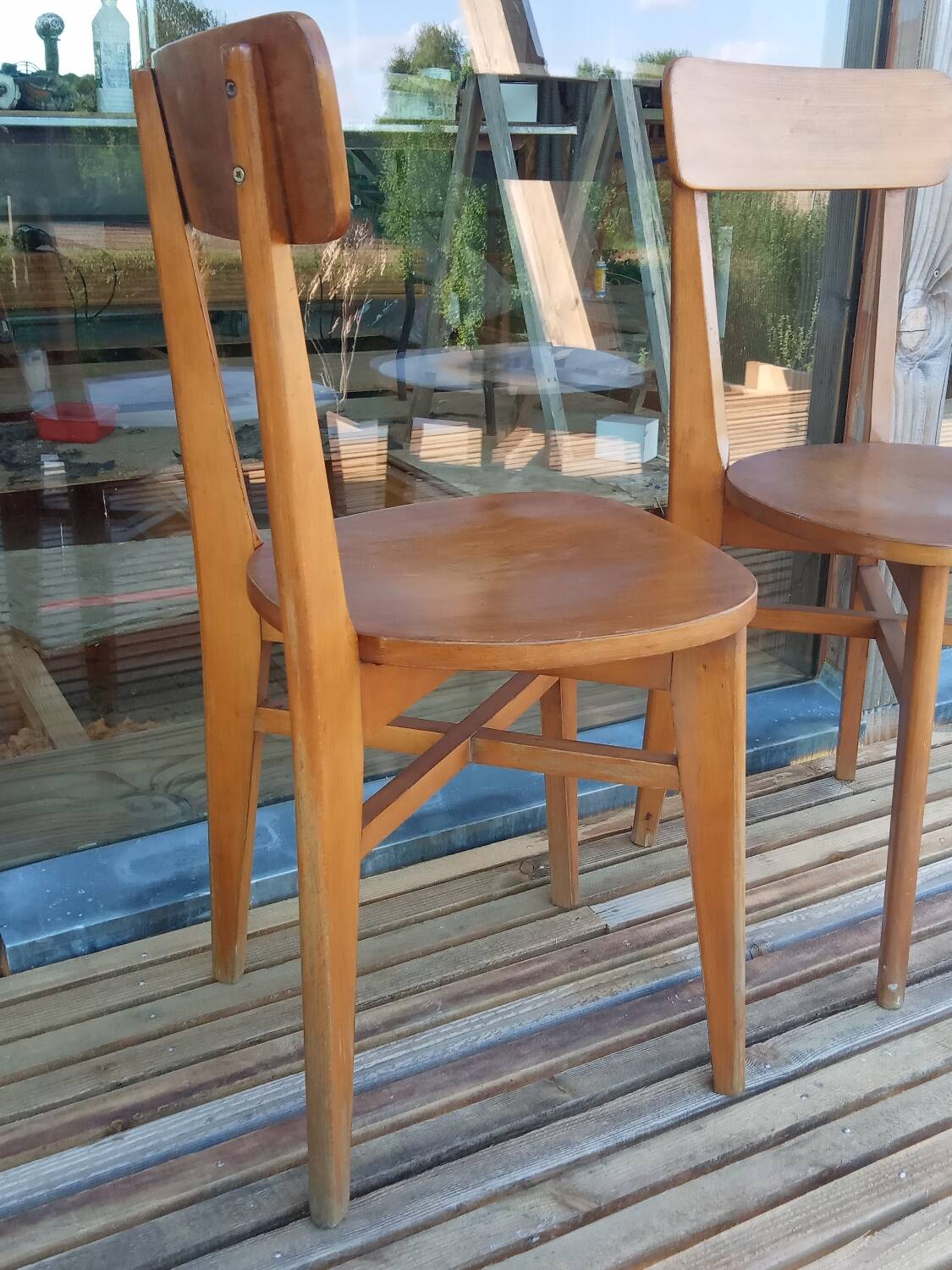 Pair of 1950s bistro chairs