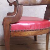 Fauteuil de bureau en noyer massif XIX°