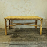 Rattan and wicker bench
