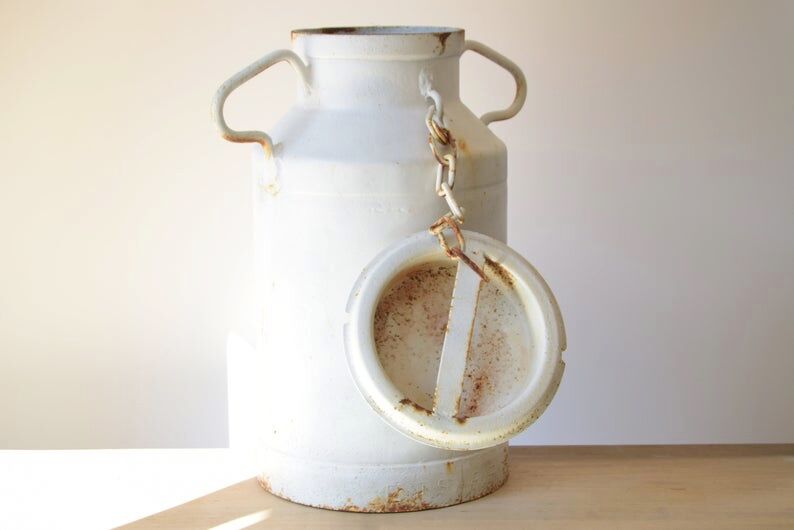 1940s white milk can