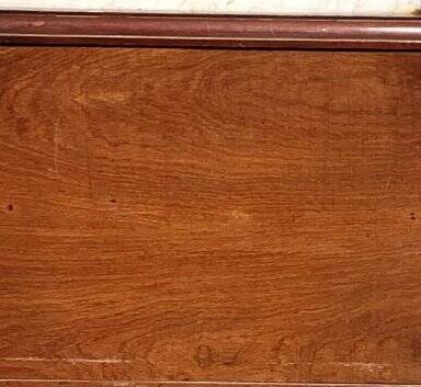 Empire-style bedside table in mahogany
