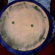 Large decorative plate in glazed ceramic signed Laurence Saint-Amour.