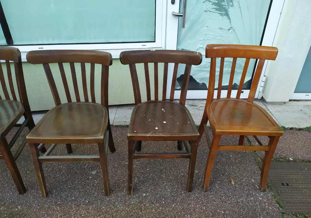 Lot de 10 chaises de bistrot luterma bois