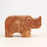 Set of 4 rhino sculptures in travertine by Fratelli Mannelli, 1970s