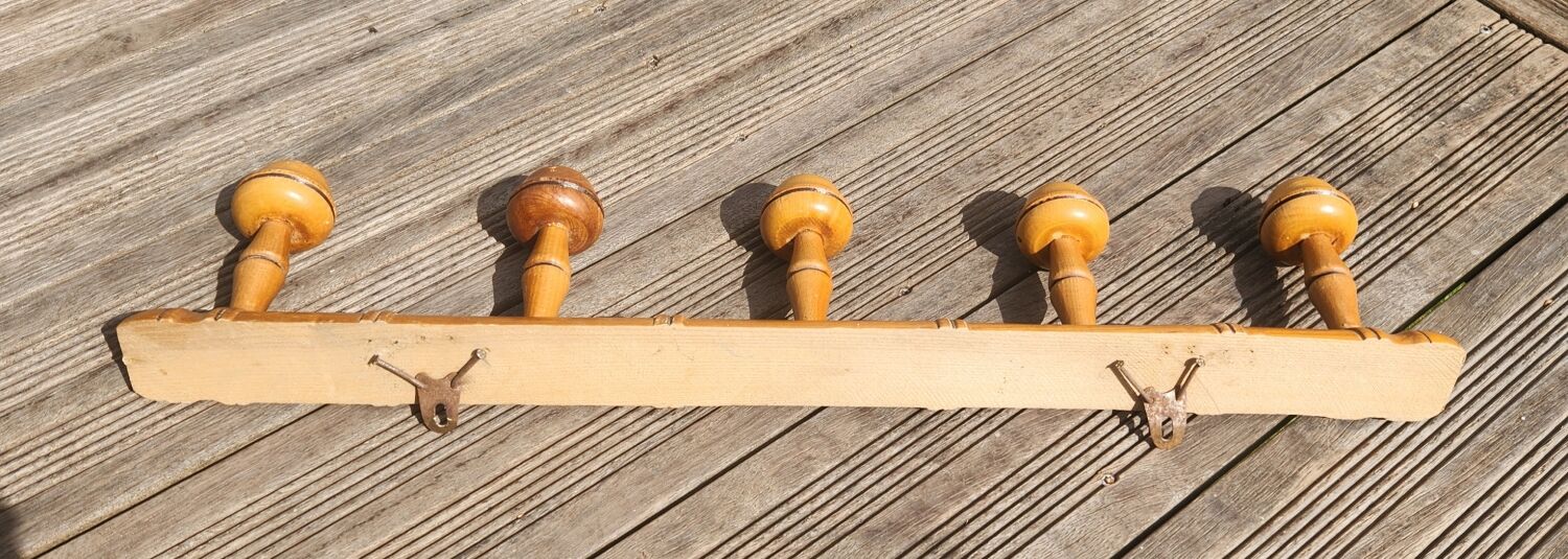 Antique wooden coat rack