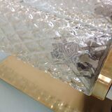 Pair of brass and glass wall lamps tube / vintage 60s-70s