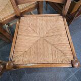 4 wooden and straw chairs – rustic chic style