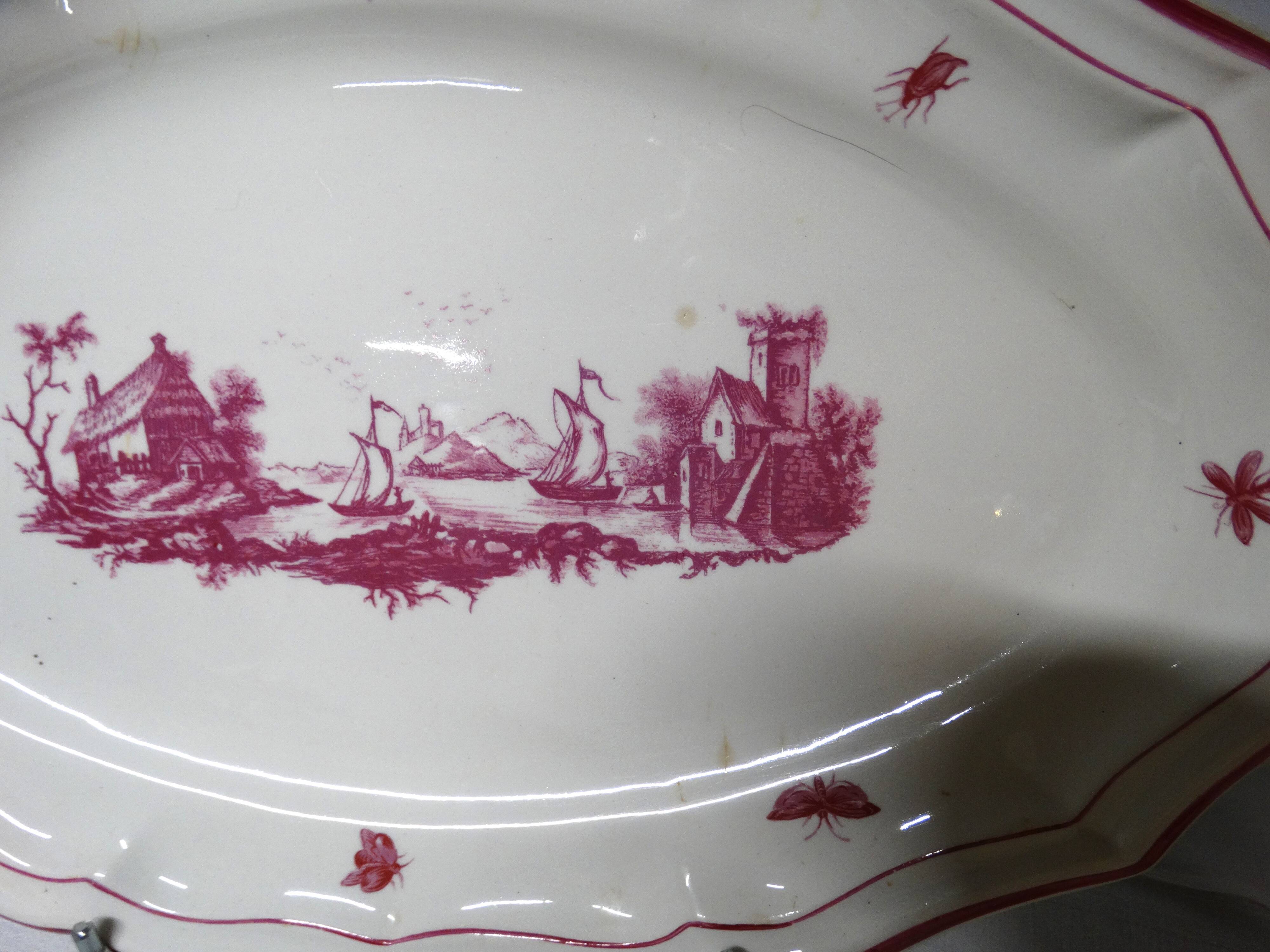 GIEN factory. Earthenware service called "landscapes". 29 pieces.