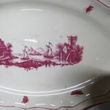 GIEN factory. Earthenware service called "landscapes". 29 pieces.