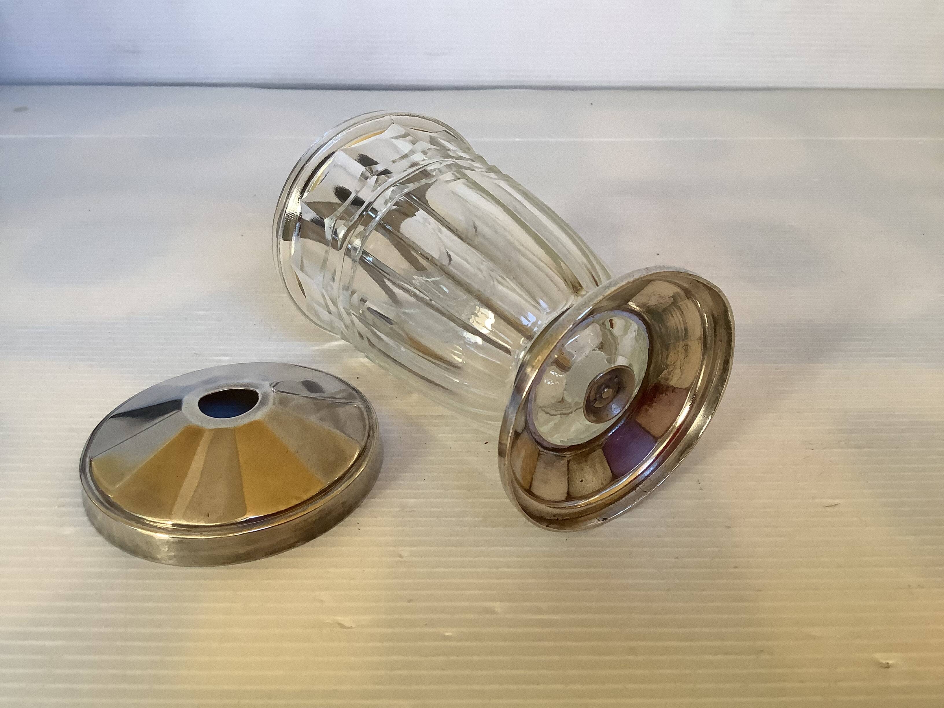 Sucrier saupoudreuse métal argenté argit art déco