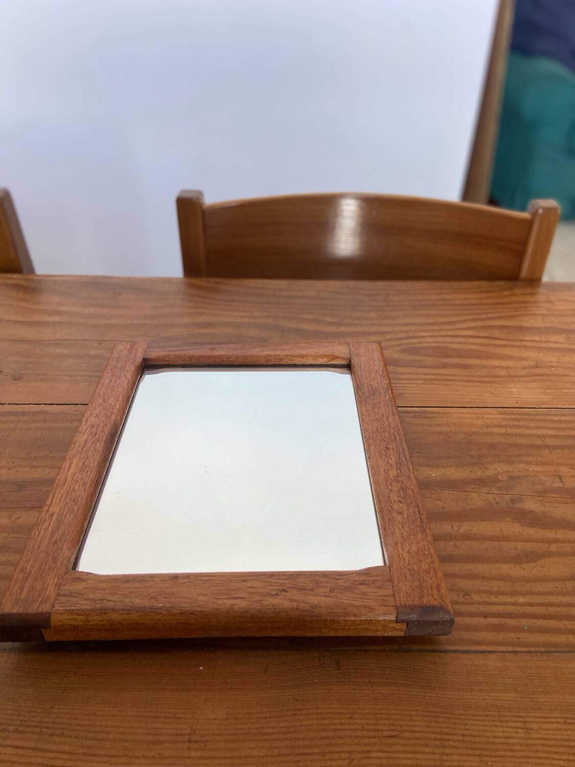 Vintage Scandinavian teak mirror