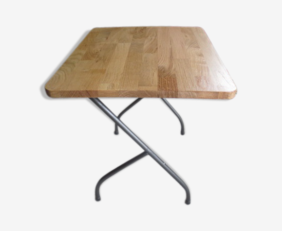 Table d'appoint en métal et bois
