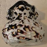 handbag basket vase hand blown Murano glass