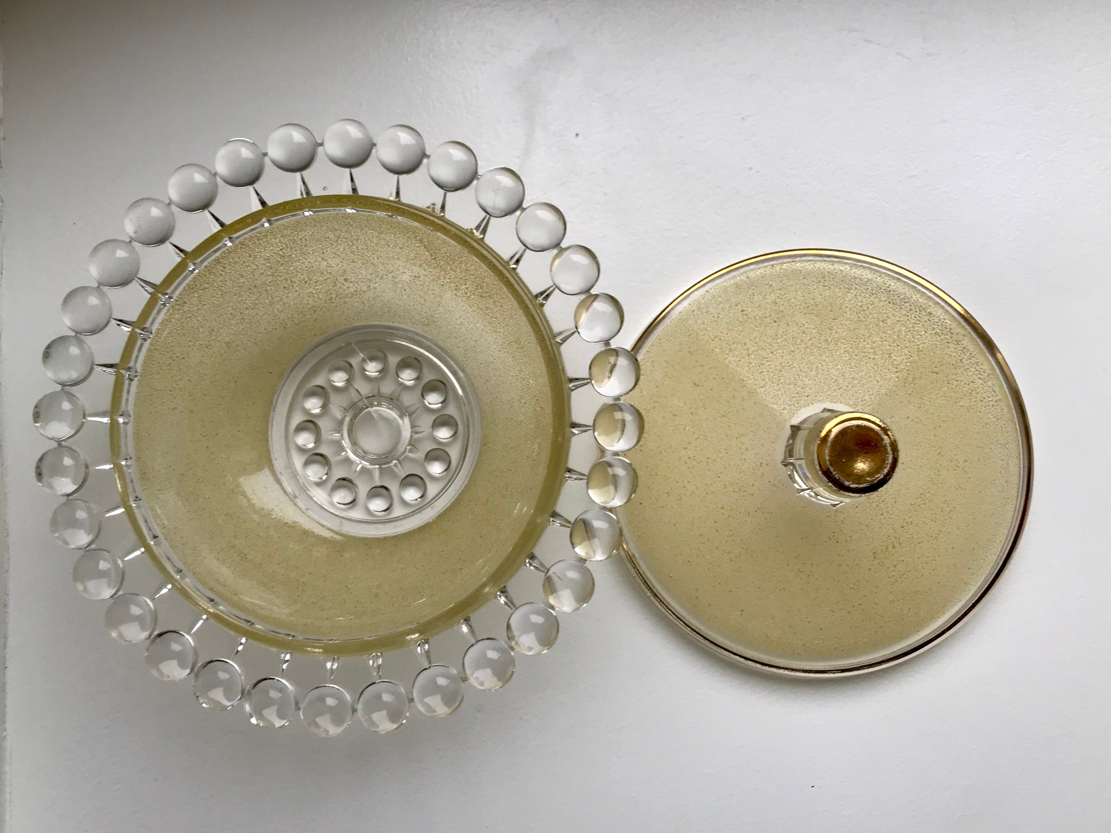 Yellow granita glass box 50s-60s