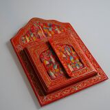 Miroir à décor peint de miniatures persanes