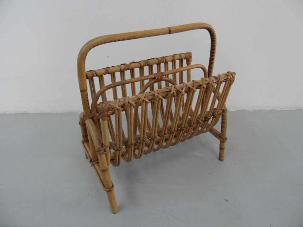 Panier de lecture en bambou vintage