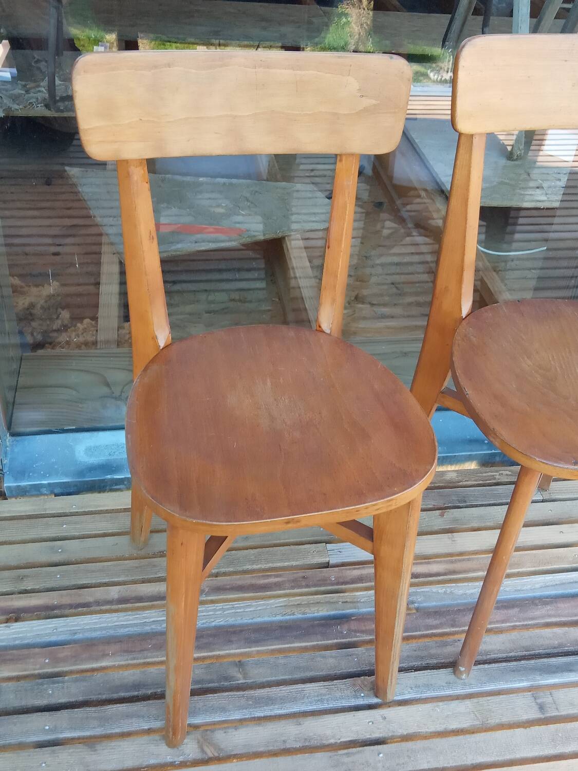 Pair of 1950s bistro chairs