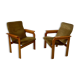 Set of 2 bridge armchairs from the 70s design Bruno Rey vintage solid beech