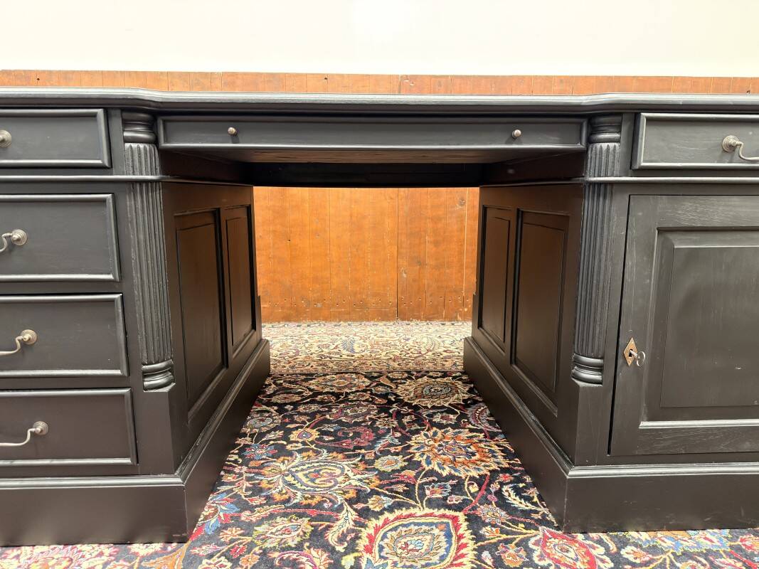Classic English Black Chesterfield Desk