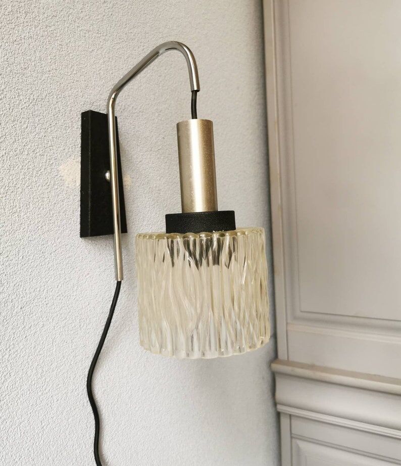 Fishing rod wall lamp, 1970s