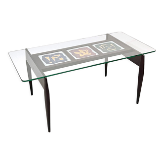 Table italienne des années 1950 avec carreaux de céramique