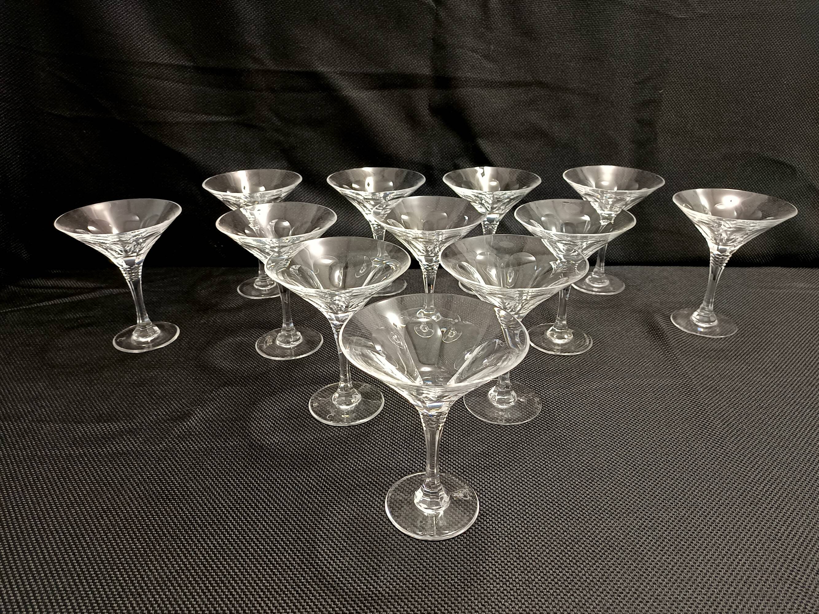 Set of Twelve Crystal Martini Glasses by Christinenhutte, Germany