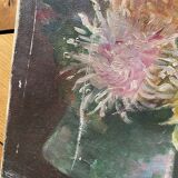 Set of 3 oils on canvas dahlias