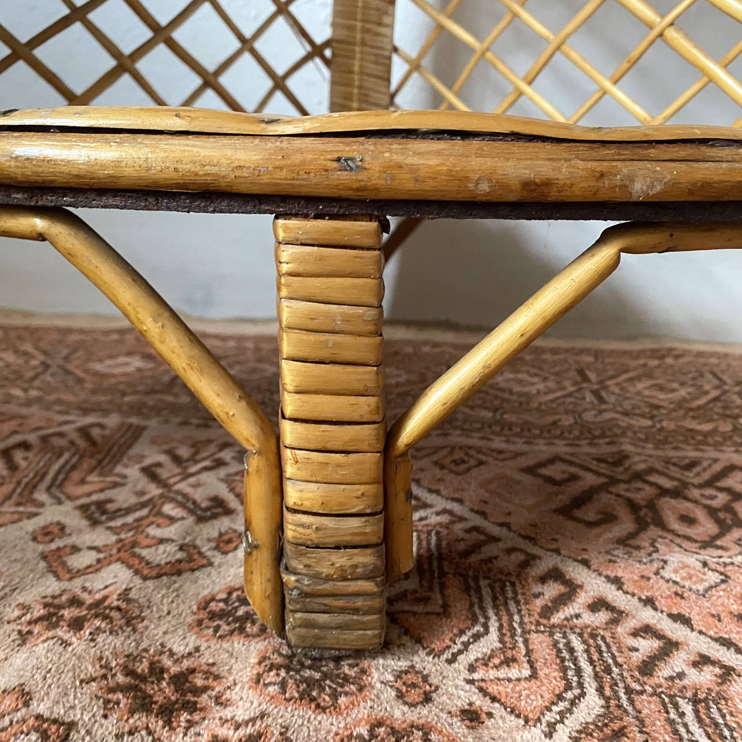 rattan corner shelf from the 60s and 70s